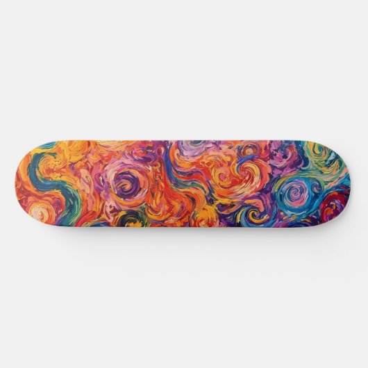 Psychedelische Wirbel Ölgemälde Skateboard (Horizontal)