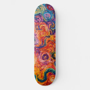 Psychedelische Wirbel Ölgemälde Skateboard
