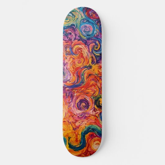 Psychedelische Wirbel Ölgemälde Skateboard (Vorderseite)