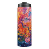 Psychedelische Wirbel Ölgemälde Thermosbecher (Vorderseite)