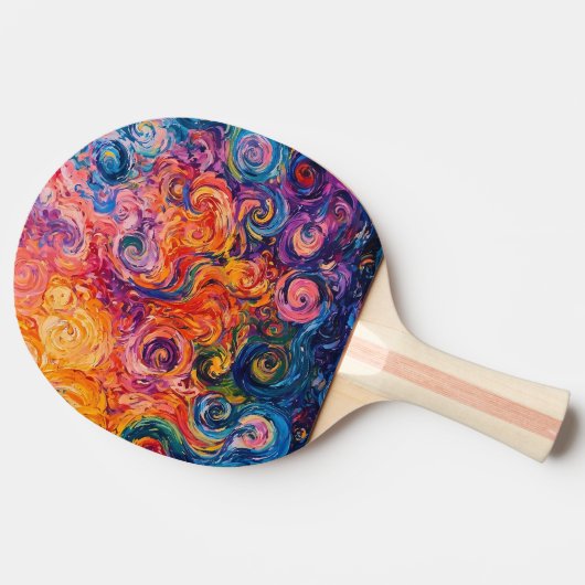 Psychedelische Wirbel Ölgemälde Tischtennis Schläger (Seitenansicht)