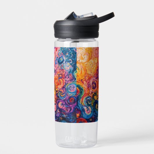 Psychedelische Wirbel Ölgemälde Trinkflasche (Links)