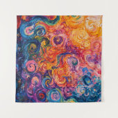 Psychedelische Wirbel Ölgemälde Wandteppich (Vorderseite (Horizontal))