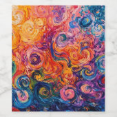 Psychedelische Wirbel Ölgemälde Weinetikett (Einzelnes Label)