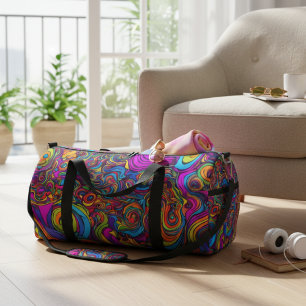 Psychedelische Wirbel-Tasche Duffle Bag