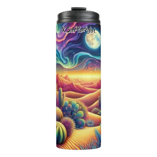 Psychedelische Wüstenmoonscape Thermosbecher (Vorderseite)