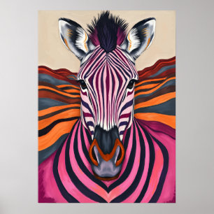 Psychedelische Zebrastreifen – Pop Art Safari Poster