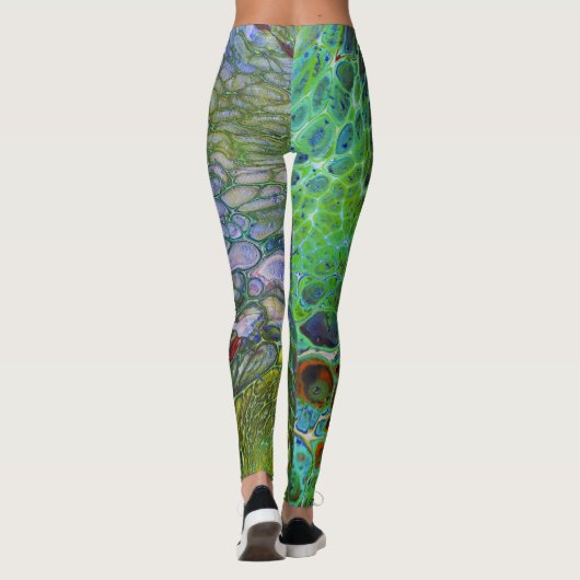 Psychedelische Zellen Leggings dunkel (Rückseite)