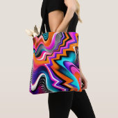 Psychedelische Zickzack-Abstrakt-Tasche Tasche (Von Nahem)