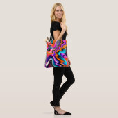 Psychedelische Zickzack-Abstrakt-Tasche Tasche (Am Model)