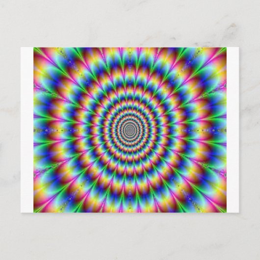 Psychedelische Zirkel bewegende Illusion dazzisier Postkarte (Vorderseite)