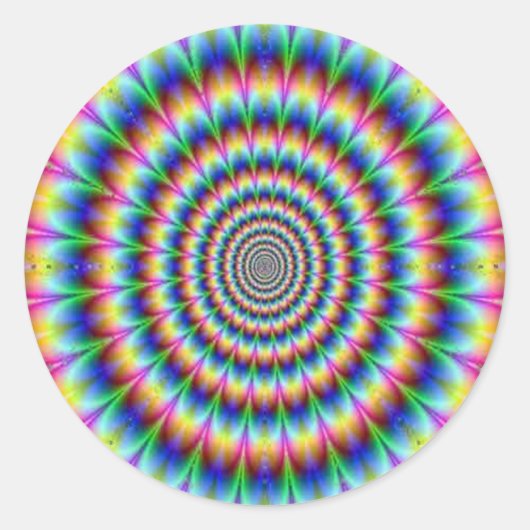 Psychedelische Zirkel bewegende Illusion dazzisier Runder Aufkleber (Vorderseite)