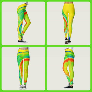 Psychedelische Zitrusfrucht Helle Farben Leggings