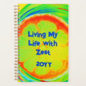 Psychedelische Zitrusfrüchte Leben mit Zest Planer (Vorderseite)
