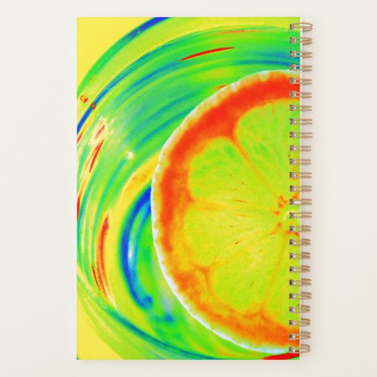 Psychedelische Zitrusfrüchte Leben mit Zest Planer (Rückseite)