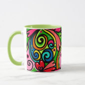 Psychedelischer 60er Farbiges Abstraktes Muster Tasse (Links)