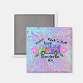 Psychedelischer '60er—Frieden, Liebe, Rock 'n' Rol Magnet (Vorderseite/Rückseite)