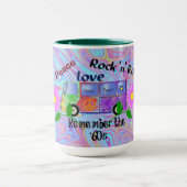 Psychedelischer '60er—Frieden, Liebe, Rock 'n' Rol Tasse (Zentrum)