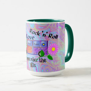 Psychedelischer '60er—Frieden, Liebe, Rock 'n' Rol Tasse