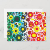 Psychedelischer 60er Red Green Blume Muster Postkarte (Vorne/Hinten)