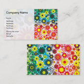 Psychedelischer 60er Red Green Blume Muster Visitenkarte (Vorne/Hinten)