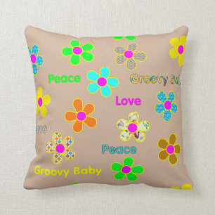 Psychedelischer 60er TANs Groovy Kissen