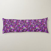 Psychedelischer 70er Pilze Rosa, Lila & Schwarz Seitenschläferkissen (Rückseite)