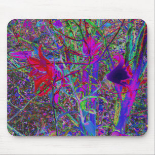 Psychedelischer abstrakter Regenbogenfarben-Lilien Mousepad