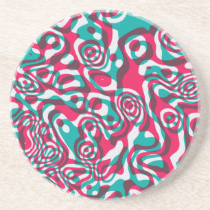 Psychedelischer Acid-nahtloser funky Hintergrund. Getränkeuntersetzer