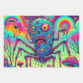 Psychedelischer Albtraum in Candyland Geschenkpapier Set