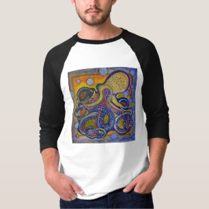 Psychedelischer, alter Schul-Oktopus T-Shirt