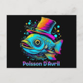 Psychedelischer Aprilfisch Postkarte (Vorderseite)