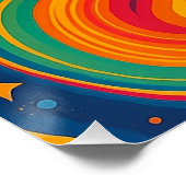Psychedelischer Astronaut - Groovy Cosmic Waves Poster (Ecke)