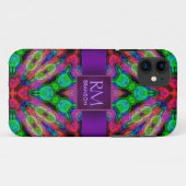 Psychedelischer Batik-Monogramm Fall-Mate™ Case-Mate iPhone Hülle (Rückseite (Horizontal))