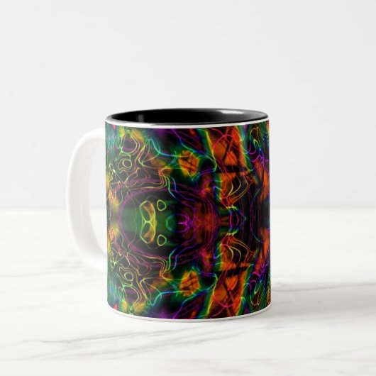 psychedelischer Becher Zweifarbige Tasse (Vorderseite Links)