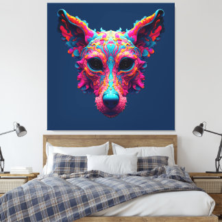 Psychedelischer bester Freund - Hundedesign-T-Shir Leinwanddruck
