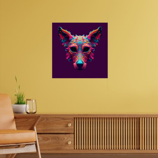 Psychedelischer bester Freund - Hundedesign-T-Shir Poster (Wohnzimmer 2)