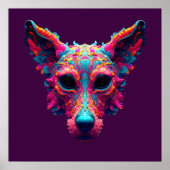 Psychedelischer bester Freund - Hundedesign-T-Shir Poster (Vorne)