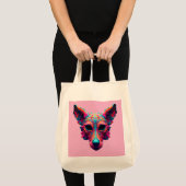 Psychedelischer bester Freund - Hundedesign-T-Shir Tragetasche (Vorderseite (Produkt))