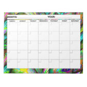 Psychedelischer Blankenkalender Notizblock (Vorderseite)