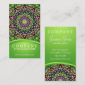 Psychedelischer BlätterMandala Visitenkarte (Vorne/Hinten)