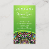 Psychedelischer BlätterMandala Visitenkarte (Rückseite)