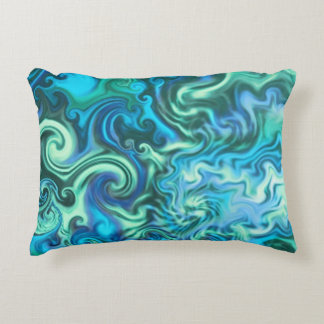 Psychedelischer blauer Kissen-Wirbler Türkis u. Zierkissen