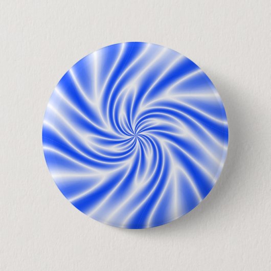 Psychedelischer blauer Strudel Button (Vorderseite)