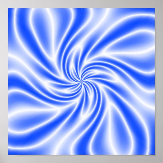Psychedelischer blauer Strudel Poster (Vorne)