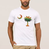 Psychedelischer CarolinaPalmetto u. -halbmond T-Shirt (Vorderseite)