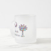 Psychedelischer CarolinaPalmetto u. Halbmond-Tasse Mattglastasse (Vorderseite Links)