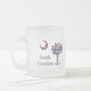 Psychedelischer CarolinaPalmetto u. Halbmond-Tasse Mattglastasse