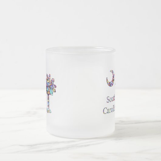 Psychedelischer CarolinaPalmetto u. Halbmond-Tasse Mattglastasse (Mittel)