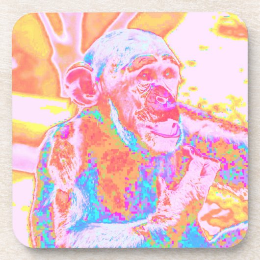 Psychedelischer Chimp Getränkeuntersetzer (Vorderseite)